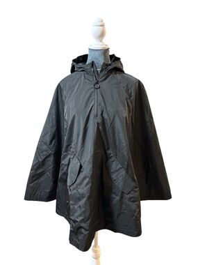 A New Day Women’s Black Hooded Rain Poncho Size XS